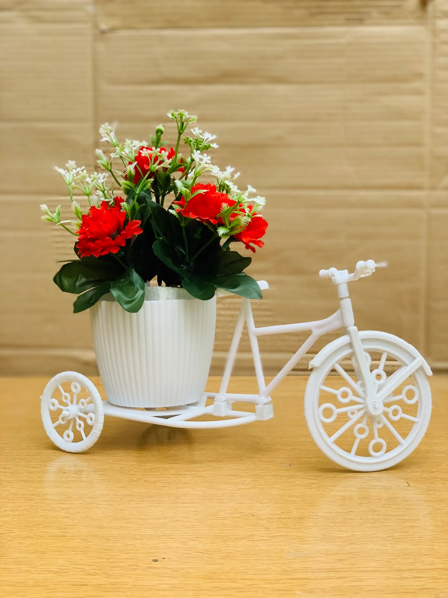 Unique Floral Cycle Decoration With Artificial Flowers