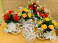 Unique Floral Cycle Decoration With Artificial Flowers