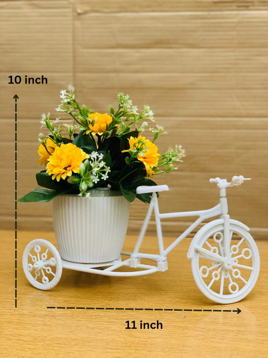 Unique Floral Cycle Decoration With Artificial Flowers